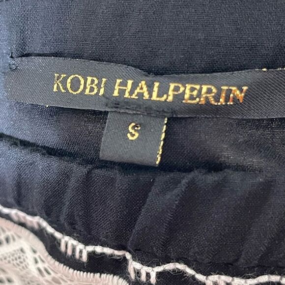 Kobi Halperin Black Blouse with White Embroidery - Picture 3 of 6